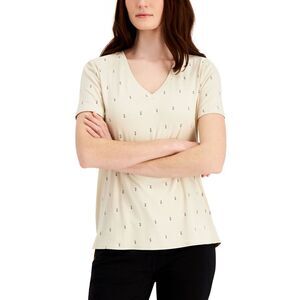Alfani Women's Printed V-Neck T-Shirt